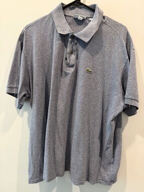 Lacoste Men's Heather Blue Short-Sleeve Polo